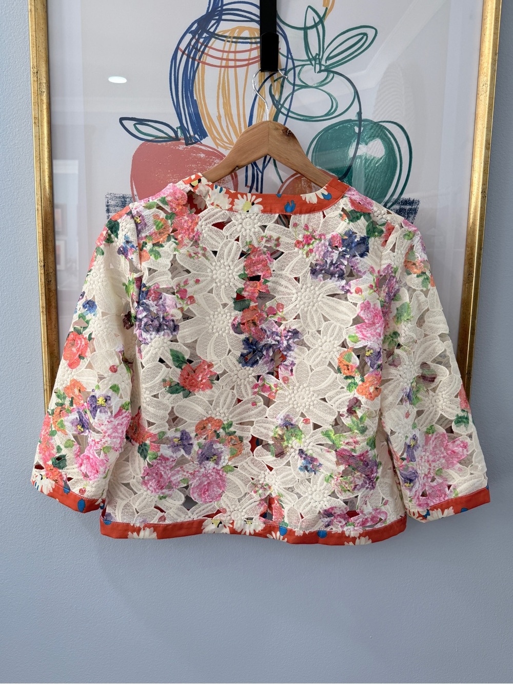 Michael Simon Silk Lace Jacket Petite Medium - Picture 5 of 7